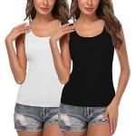 Schwarze BH-Hemden aus Viskose für Damen Größe XXL 2-teilig 