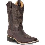 Braune Bestickte Stars&Stripes Cowboy-Boots & Cowboystiefeletten aus Rindsleder für Herren Größe 43 