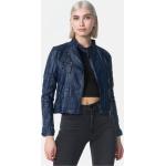 Blaue Lange Lederjacken für Damen 2024 - online günstig kaufen - Trends
