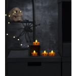 Orange Motiv Runde LED Teelichter mit Halloween-Motiv 4-teilig 