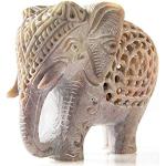 StarZebra - Nested White Elephant Figurines Handmade in Jali or Openwork From a Single Block of Stone From India by StarZebra