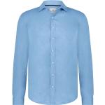 Blaue Unifarbene Langärmelige State of Art Herrenlangarmhemden aus Leinen Größe 3 XL 