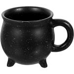 Reduzierte Schwarze Vintage Espressobecher 450 ml mit Halloween-Motiv aus Keramik 