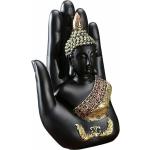 Reduzierte Schwarze Antike Buddha Figuren mit Buddha-Motiv aus Porzellan 