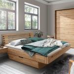 Braune Moderne Life Meubles Rechteckige Betten mit Bettkasten Geölte aus Massivholz mit Stauraum 160x200 Breite 150-200cm, Höhe 50-100cm, Tiefe 200-250cm 