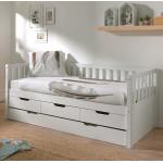 Weiße Skandinavische 4Home Rechteckige Betten mit Bettkasten lackiert aus Massivholz mit Stauraum 90x200 
