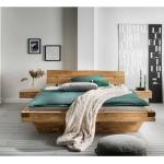 Braune Rechteckige Betten mit Bettkasten geölt aus Massivholz mit Stauraum 200x200 