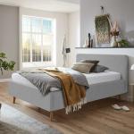 Graue Moderne Homedreams Rechteckige Betten mit Bettkasten aus Massivholz mit Stauraum 140x200 