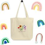 stay Wild & Love Free Print Tote Bag | Pride Feier Öko-Tote Wildblume Lgbtq Tasche Regenbogentasche Is Totebag Gay