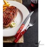 Rote Rustikale Tramontina Steakbestecke poliert aus Edelstahl rostfrei 12-teilig 6 Personen 