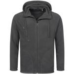 Stedman Fleecejacke »Outdoor Hooded Jacket« (1-St) mit komfortabler Kapuze, grau, Grey Steel