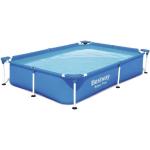 Bestway® Frame Pool Steel Pro, eckig, blau, 221 x 150 x 43 cm, mit Reparaturflicken, ohne Pumpe