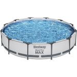 Steel Pro MAXTM Frame Pool Set mit Filterpumpe Ø 366 x 76 cm, lichtgrau, rund
