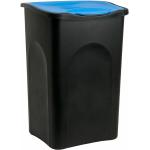 Schwarze Stefanplast Abfalleimer 50l aus Kunststoff mit Deckel 
