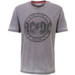 Reduzierte Anthrazitfarbene Casual Kurzärmelige AC/DC Rundhals-Ausschnitt Herrenbandshirts Größe M 1-teilig 