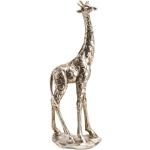 Amadeus - Stehende Giraffe aus versilbertem Polyresin