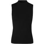 Schwarze Unifarbene Rollkragen Rippshirts für Damen Größe M für den für den Frühling 