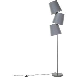 Moderne Stehlampe 3 Lampenschirme Polyester/Metall grau Rio Grande