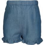 Blaue Steiff Jeans Shorts für Kinder mit Rüschen aus Lyocell für Mädchen Größe 56 