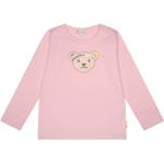 Pinke Langärmelige Steiff Herzförmige Longsleeves für Kinder & Kinderlangarmshirts aus Baumwolle Größe 116 