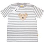 Graue Gestreifte Steiff Kinder T-Shirts aus Baumwolle Größe 116 