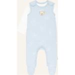Blaue Steiff Bio Strampler mit Shirt aus Jersey für Babys Größe 80 2-teilig 