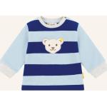 Reduzierte Hellblaue Steiff Kindersweatshirts mit Tiermotiv ohne Verschluss aus Baumwolle Größe 74 