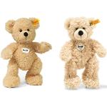 Steiff Teddybär Fynn beige - 28 cm - Kuscheltier für Kinder - beweglich & waschbar & Teddybär Lotte - 18 cm - Kuscheltier für Kinder - beweglich & waschbar
