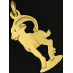 Goldene Juwelier Harnisch Steinbock-Anhänger mit Sternzeichen-Motiv aus Gold 9 Karat 