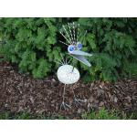 Blaue 38 cm Deko-Vögel für den Garten aus Edelstahl 