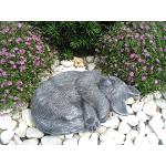 Graue 16 cm Katzenfiguren für den Garten aus Basalt 