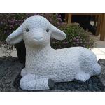 Weiße 14 cm Deko-Schafe aus Kunststein 