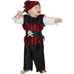 Stekarneval Kleinkind-Kostüm Pirat, rot-schwarz, Gr. 80-86