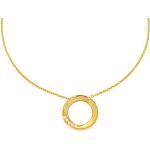 Goldene Elegante Goldketten mit Anhänger poliert aus Gold mit Zirkonia für Damen 
