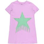 Lila Bestickte Kurzärmelige Stella McCartney Kids Kinderfransenkleider mit Fransen aus Jersey für Mädchen 