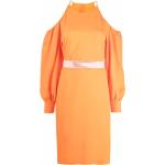 Reduzierte Orange Langärmelige Stella McCartney Midi Rundhals-Ausschnitt Damenkleider Größe XS 