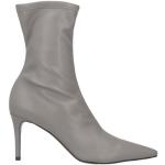Graue Stella McCartney Pfennigabsatz High Heel Stiefeletten & High Heel Boots mit Reißverschluss aus Stoff für Damen Größe 39,5 