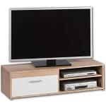 Reduzierte Weiße Moderne TV-Lowboards & Fernsehtische aus Eiche Breite 100-150cm, Höhe 0-50cm, Tiefe 0-50cm 