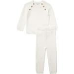 Weiße Melierte Kinderstrickpullover mit Knopf aus Baumwolle für Babys Größe 68 für den für den Frühling 
