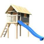 Braune Akubi Spieltürme & Stelzenhäuser aus Massivholz mit Rutsche 