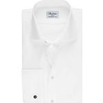 Weiße Unifarbene Langärmelige Stenströms Fitted Body Kentkragen Hemden mit Kent-Kragen aus Baumwolle für Herren Größe 3 XL 