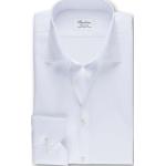 Reduzierte Weiße Unifarbene Langärmelige Stenströms Fitted Body Kentkragen Hemden mit Kent-Kragen aus Baumwolle für Herren Größe 3 XL 