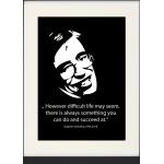 Stephen Hawking Gerahmtes Poster Für Fans Und Sammler - However Difficult Life May Seem, There Is Always Something You Can Succeed At (40 x 30 cm)