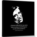 Stephen Hawking Poster Leinwandbild Auf Keilrahmen - However Difficult Life May Seem, There Is Always Something You Can Succeed At (40 x 40 cm)