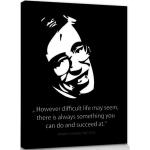 Stephen Hawking Poster Leinwandbild Auf Keilrahmen - However Difficult Life May Seem, There Is Always Something You Can Succeed At (50 x 40 cm)