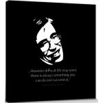 Stephen Hawking Poster Leinwandbild Auf Keilrahmen - However Difficult Life May Seem, There Is Always Something You Can Succeed At (70 x 70 cm)