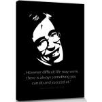 Stephen Hawking Poster Leinwandbild Auf Keilrahmen - However Difficult Life May Seem, There Is Always Something You Can Succeed At (80 x 60 cm)