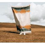 Senfgelbe Nachhaltige Decken mit Berg-Motiv aus Wolle 130x220 