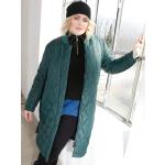 Dunkelgrüne Gesteppte Sara Lindholm Stehkragen Damensteppmäntel & Damenpuffercoats aus Kunstfaser Große Größen 