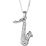 Sterling Silber Saxophon Musik Anhänger Halskette